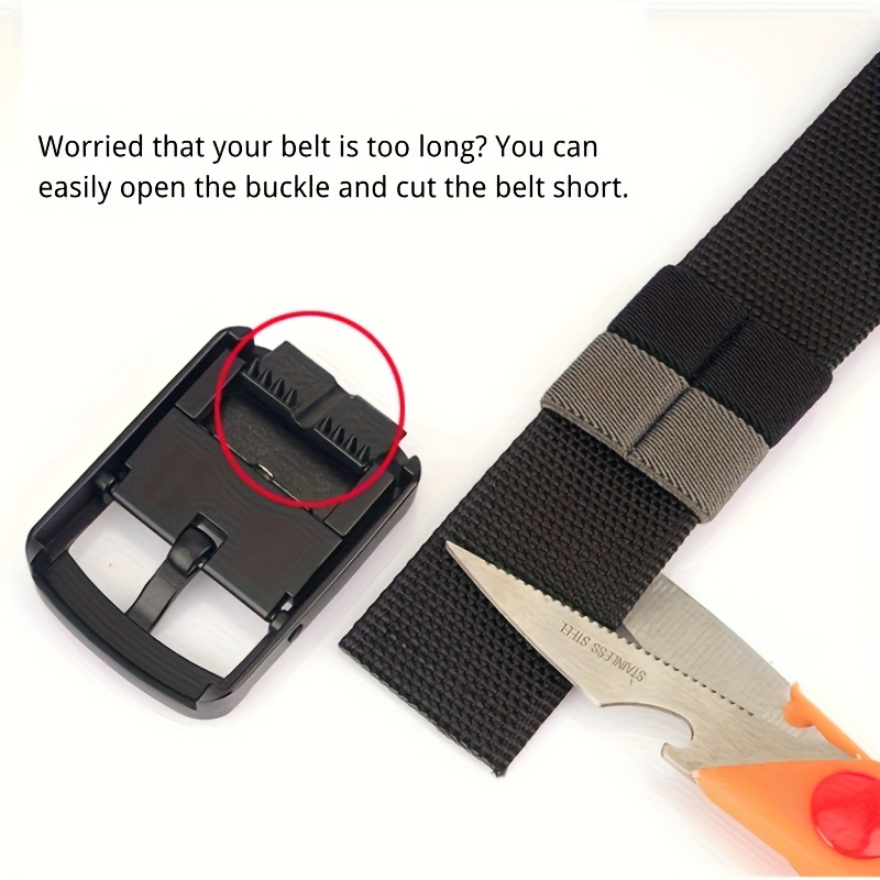 Men'S Tactical Belt Adjustable Durable Nylon Webbing